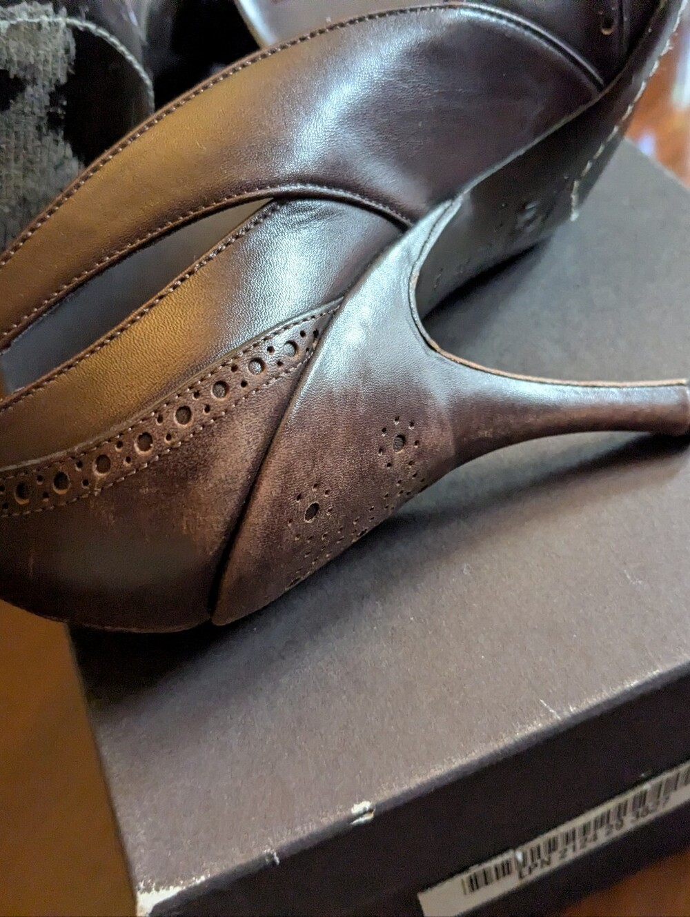 Celine Brown Peep-Toe Heels - Picture 9 of 13